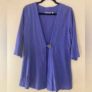 Soft Surroundings Purple Top with Button Accent